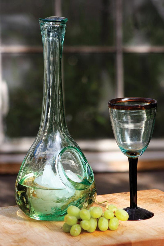 Unique White Wine Glass Decanter with Ice Pocket