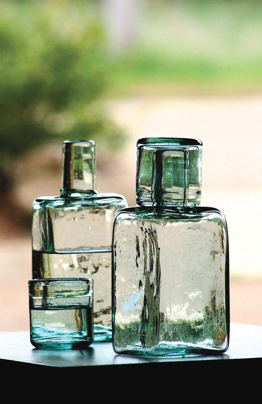 Water Carafe and Drinking Glass