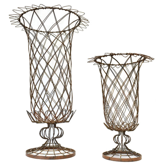 Criss Cross Wire Metal Planter
