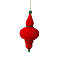 Small Fascinating Felt Finial Ornament - Red/Green