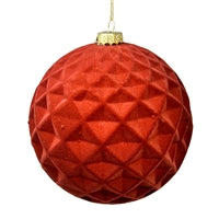 Plastic Flocked Diamond Ball Ornament - Burnt Umber
