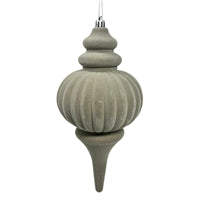 Plastic Flocked Finial Ornament - Grey