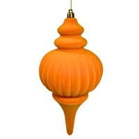 Plastic Flocked Finial Ornament - Tangerine