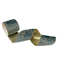 Christ is Born Blue with Gold Edge Ribbon