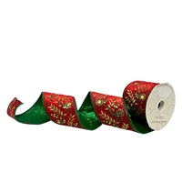 Green Embroidery On Red Velvet With Green Dupion Back