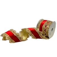 Gold Trim On The Edge Of Red Velvet