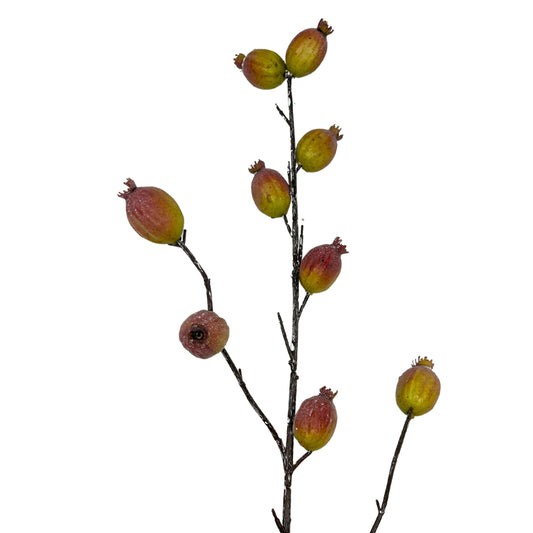 Eastern Versailles Faux Poppy Fruit Branch