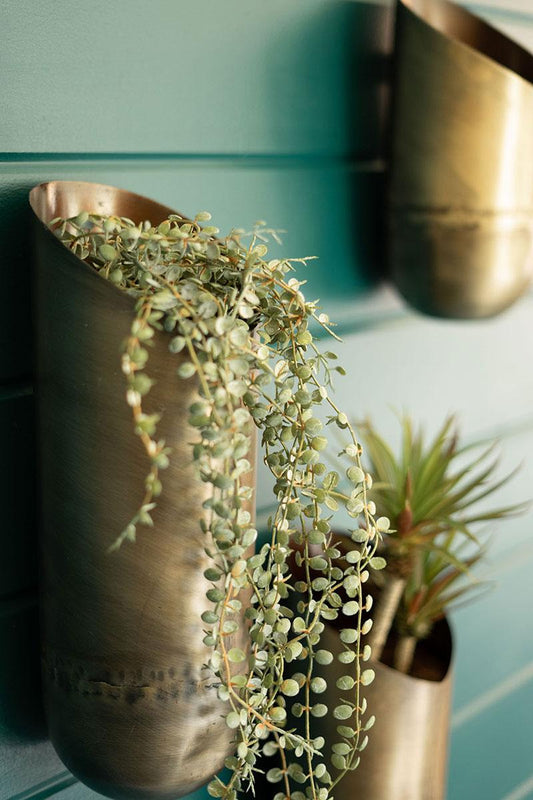 Antique Brass Wall Vase