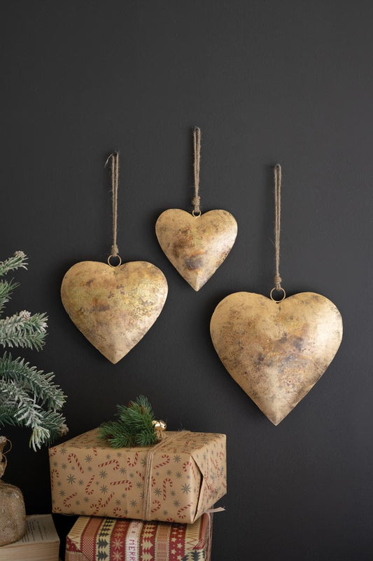 Antique Gold Heart Door Hangers