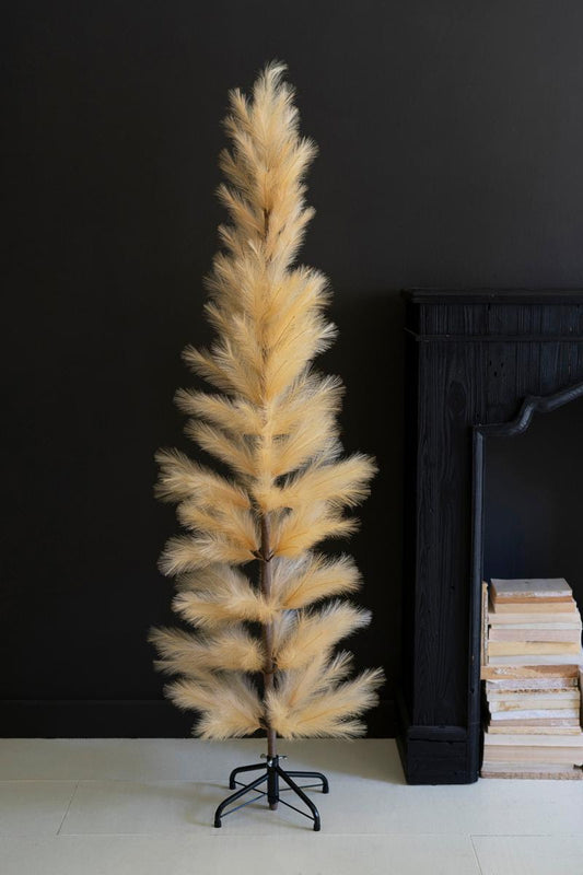Faux Pampas Grass Christmas Tree - Large
