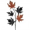 Glittered Maple Leaf Spray - Black and Orange