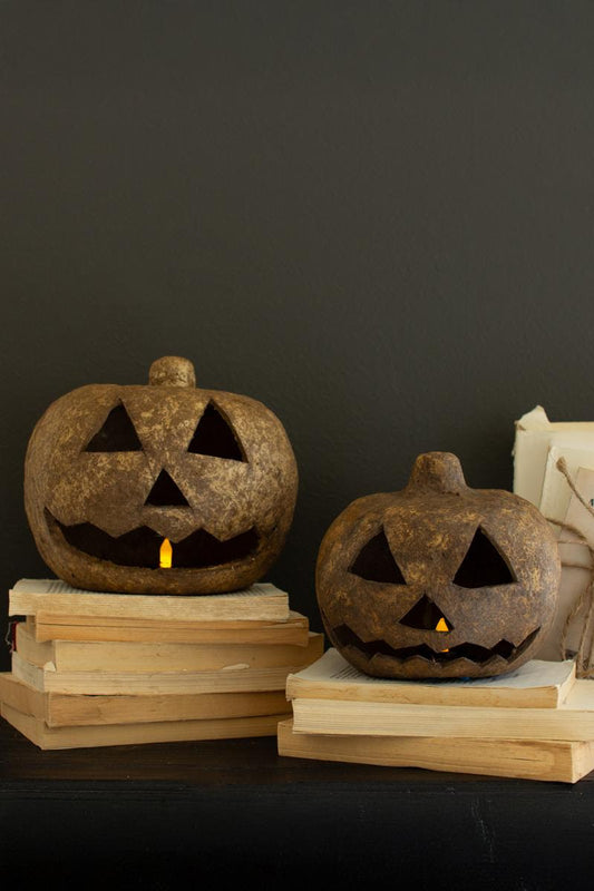 Paper Mache Jack-O-Lanterns