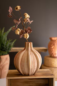 Ribbed Terracotta Vase
