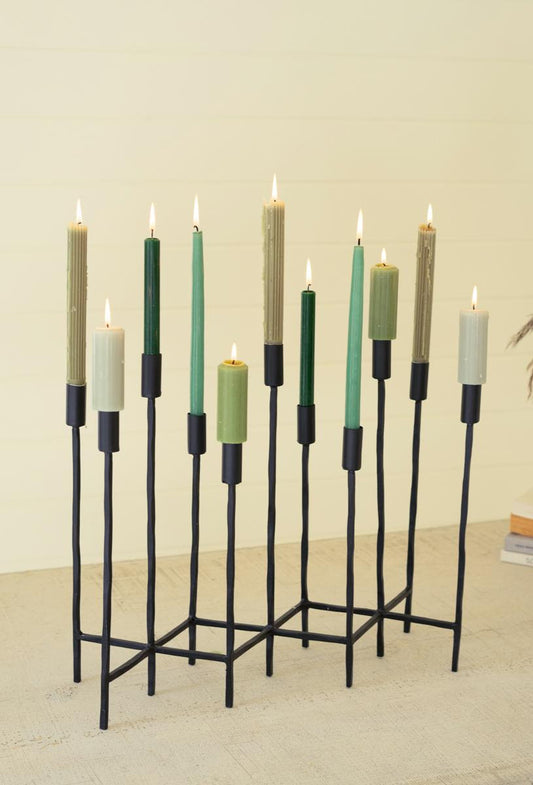 Forged Iron Eleven Taper Candelabra