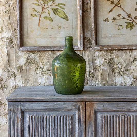 Decorative Aged Verde Bottle Small