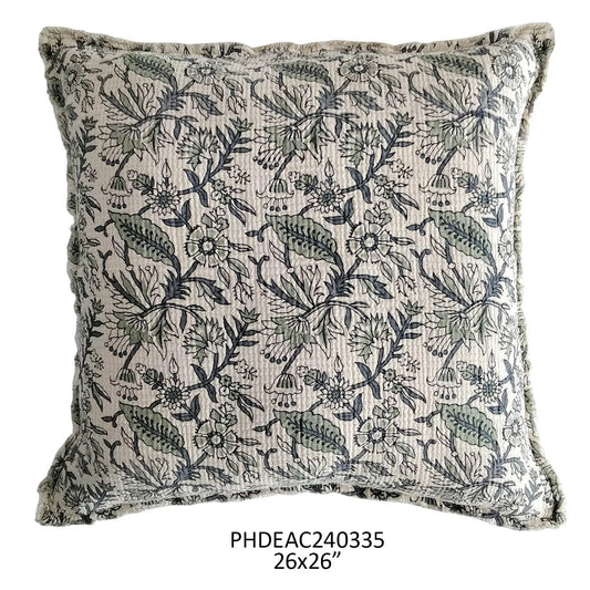 Cornflower Botanical Print Pillow
