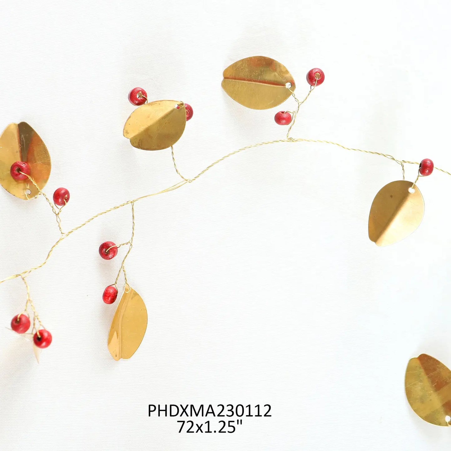Gold Leaf and Wooden Bead Berry Garland