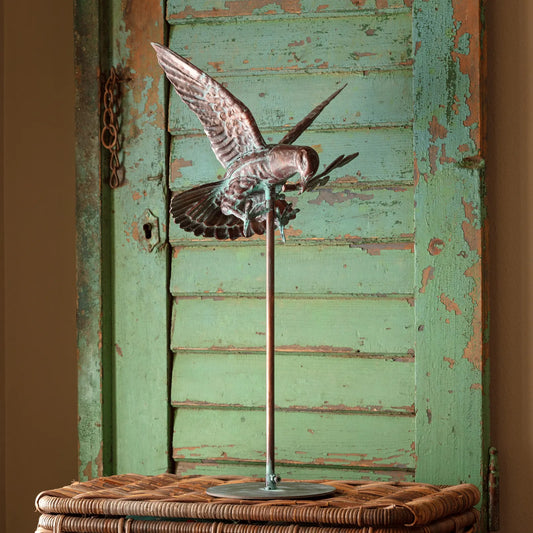 Christmas Tree Topper - Verdigris Finished Dove With Stand