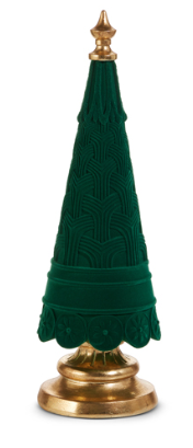 16.5" Green Flocked Tree