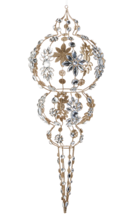 Clear Jewel  Finial Ornament