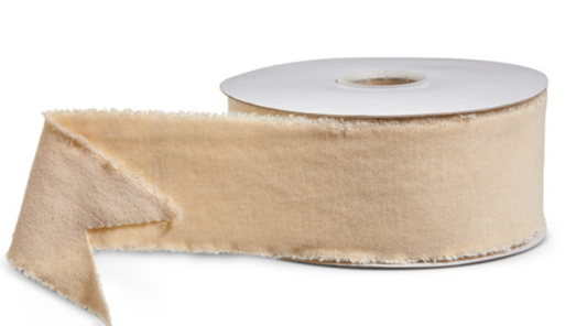 Ivory Velvet Unwired Ribbon