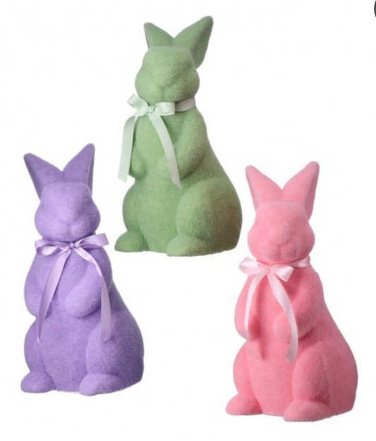 15" Flocked Easter Bunny