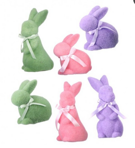 6 - 8.5" Flocked Easter Bunny