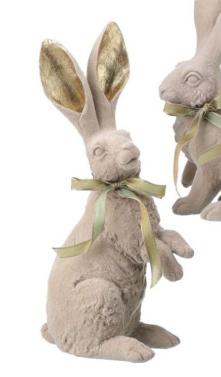 Taupe Flock Bunny with Bow
