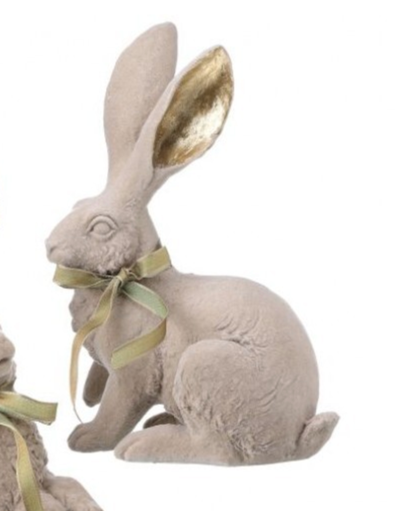 Taupe Flock Bunny with Bow