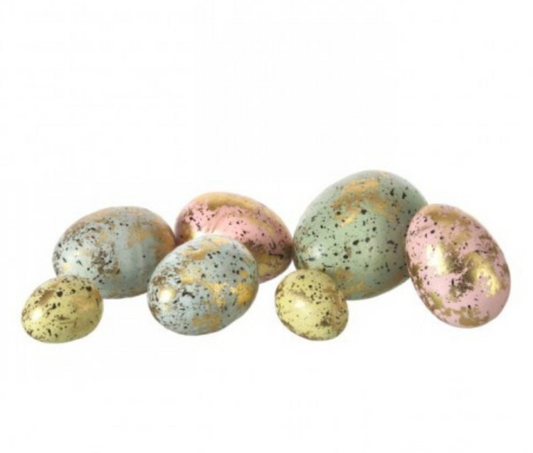 Metal Leaf Easter Egg in Mesh Bag