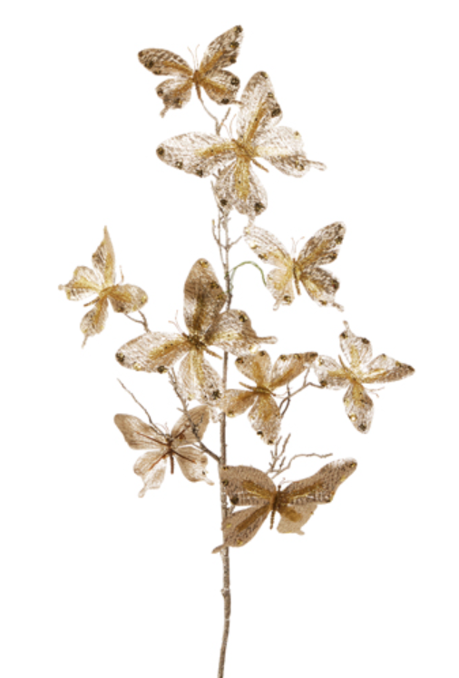 Glitter Gold Butterfly Spray