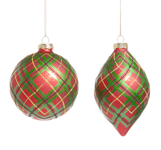 Red Green Plaid Ornament