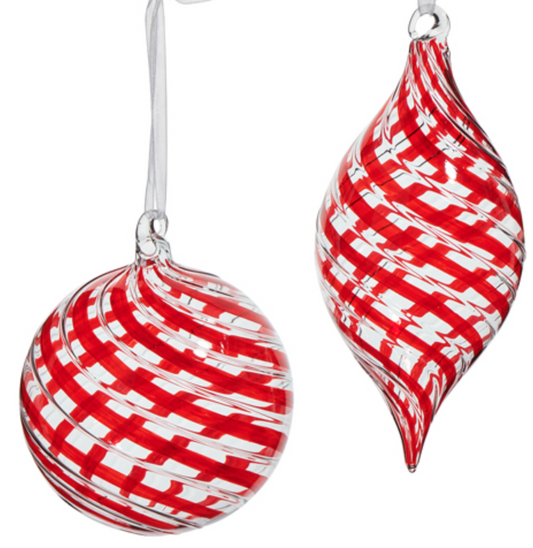 Red Swirl Ornament
