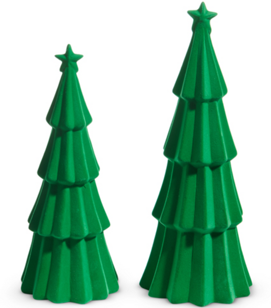 Green Tiered Flocked Trees