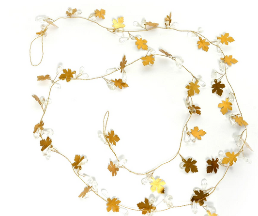 Ice Crystal with Golden Leaf Wreath Garland