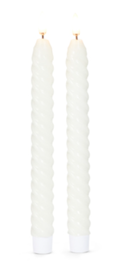 Ivory Twist Taper Candle