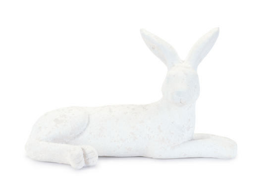 White Laying Rabbit