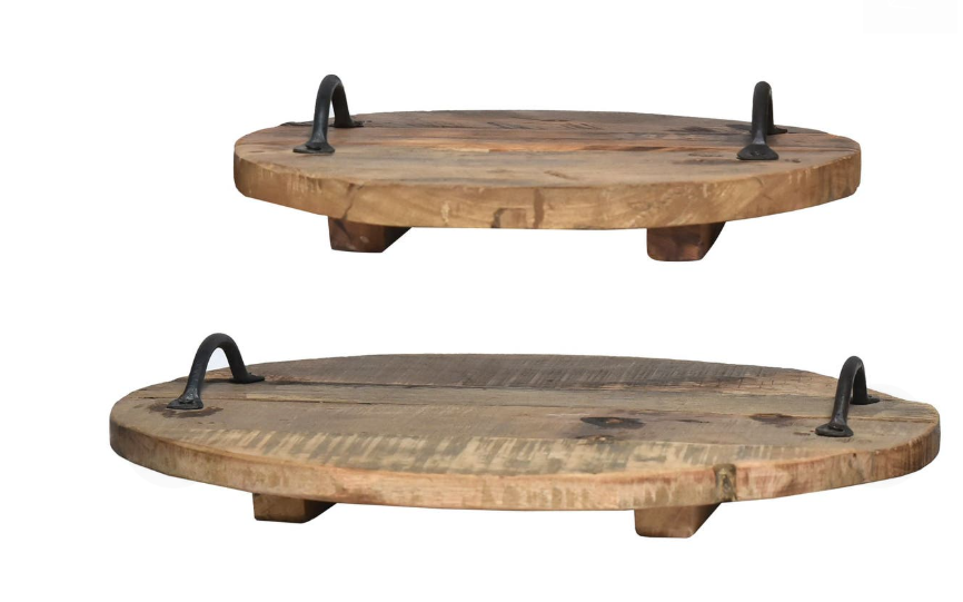 Iron And Rustic Wood Winery Trays
