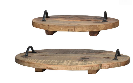 Iron And Rustic Wood Winery Trays