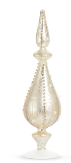 Silver Mercury Glass Pearl  Finial