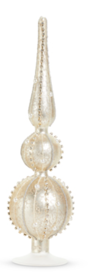 Silver Mercury Glass Pearl  Finial