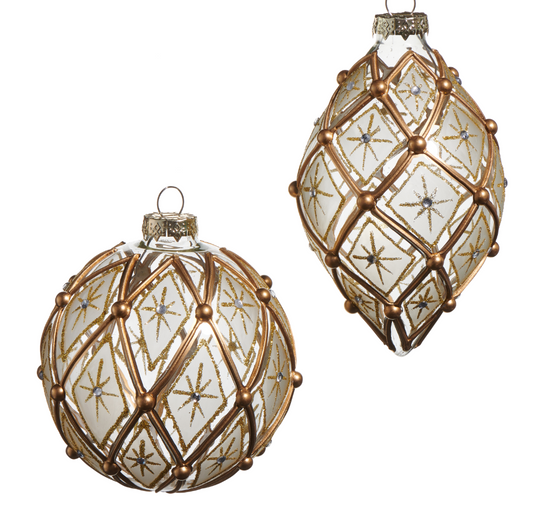 White and gold deco ornament