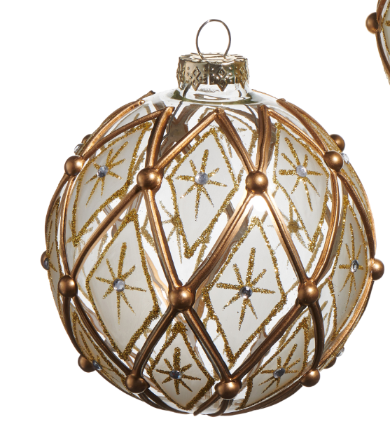 White and gold deco ornament
