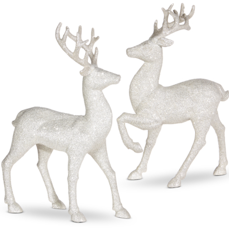 White Glittered Deer