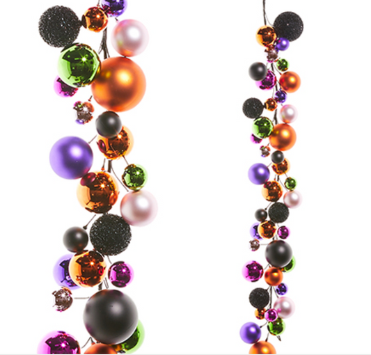 4' Multicolor Halloween Ball Garland
