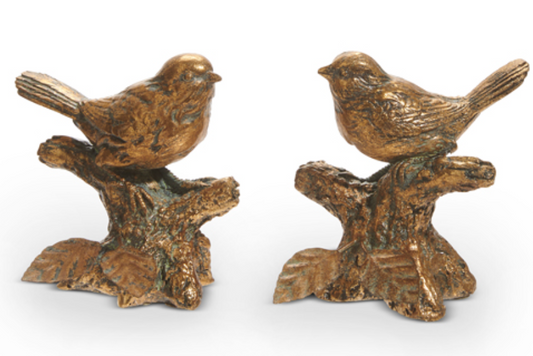 4" Antique Gold Bird on Branch