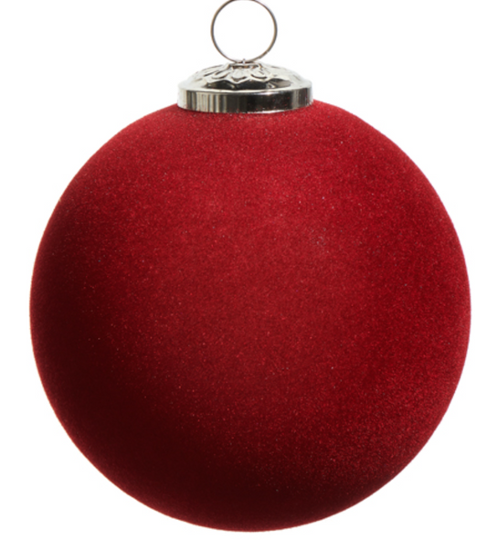 5" Berry Flocked Ball Ornament