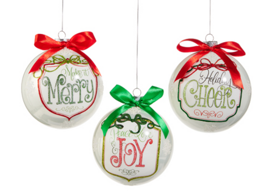 5" Merry Shield Ball Ornament