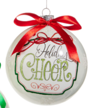 5" Merry Shield Ball Ornament
