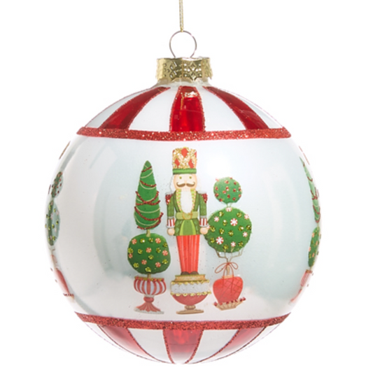 5" Merry Topiary and Nutcracker Ball Ornament